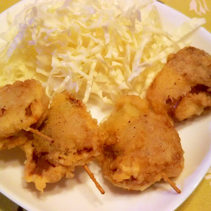 豚肩・葱の串揚げ